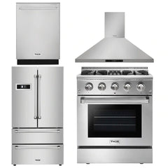 Thor Kitchen Package - 30 in. Propane Gas/Electric Oven Range, Range Hood, Refrigerator, Dishwasher