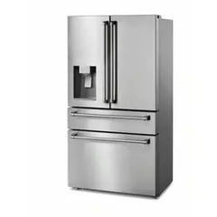 Thor Kitchen Package - 30 in. Gas Range, Range Hood, Refrigerator with Water and Ice Dispenser, Dishwasher, Wine Cooler