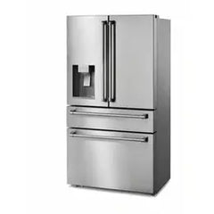 Thor Kitchen Package - 36 in. Propane Gas Range, Range Hood, Refrigerator with Water and Ice Dispenser, Dishwasher, Wine Cooler