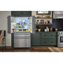 Thor Kitchen Package - 36 In. Propane Gas Range, Range Hood, Refrigerator with Water and Ice Dispenser, Dishwasher