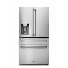 Thor Kitchen Package - 48 in. Gas Range, Range Hood, Dishwasher, Refrigerator with Water and Ice Dispenser