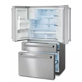 Thor Kitchen Package - 30 in. Gas Range, Range Hood, Refrigerator with Water and Ice Dispenser, Dishwasher, Wine Cooler