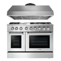 Thor Kitchen Appliance Package - 48 in. Gas Burner, Electric Oven Range and Range Hood