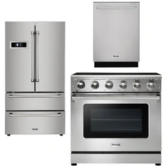 Thor Kitchen Appliance Package - 36 in. Electric Range, Refrigerator, Dishwasher