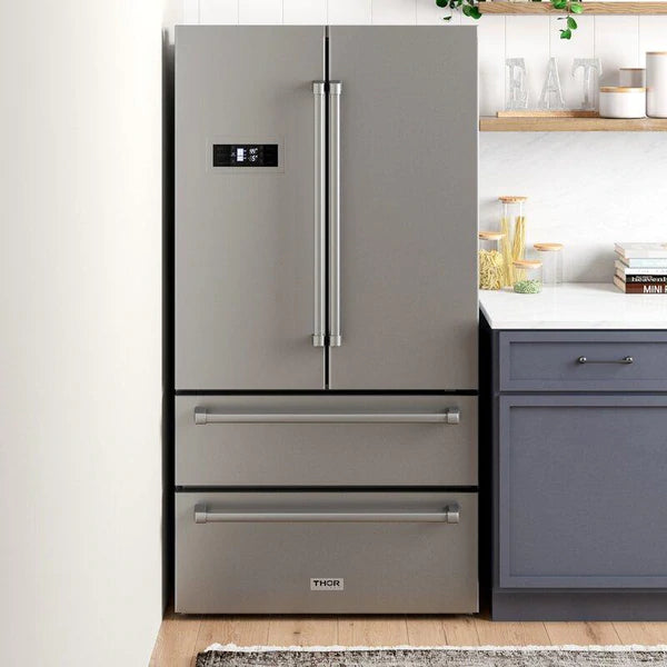 Thor Kitchen Appliance Package - 30 inch Electric Range, Microwave Drawer, Counter-Depth Refrigerator, Dishwasher