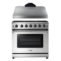 Thor Kitchen Package - 36 in. Propane Gas Range, Range Hood