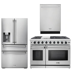 Thor Kitchen Package - 48 in. Gas Range, Dishwasher, Refrigerator with Water and Ice Dispenser