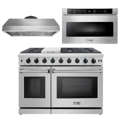 Thor Kitchen Package - 48 in. Propane Gas Range, Range Hood and Microwave Drawer