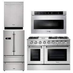 Thor Kitchen Professional Package - 48 in. Propane Gas Range, Refrigerator, Dishwasher, Microwave Drawer