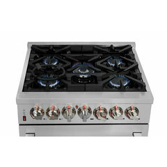 Forno Lseo 30" Gas Range with 5 Burners and Convection Oven - FFSGS6239-30
