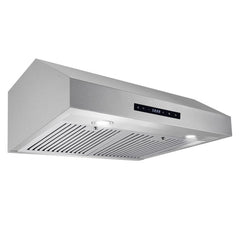 Cosmo 30" Under Cabinet Stainless Steel Range Hood with LED Light, 380 CFM, Permanent Filter, Convertible from Ducted to Ductless (Kit Not Included), 30 in., Stainless Steel - UMC30