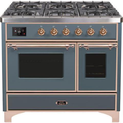 ILVE 40" Majestic II Series Natural Gas/ Propane Gas Burner and Electric Oven with 6 Sealed Burners - UMD10FDNS3