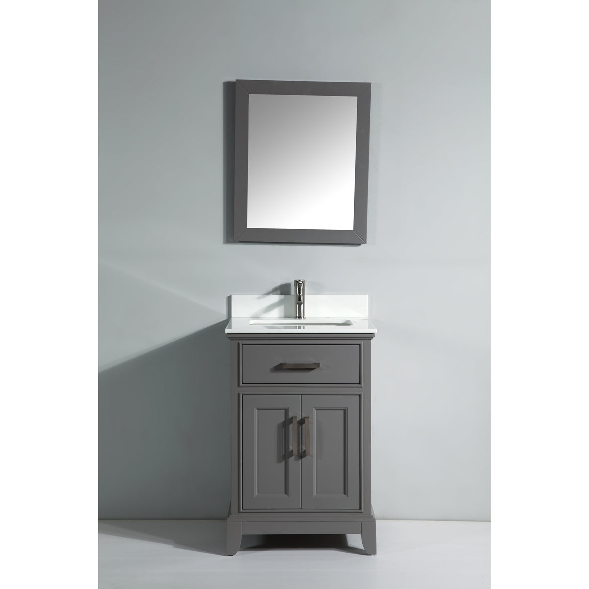 Vanity Art 24″ Vanity Cabinet with Engineered Marble Vanity Top & Wall Mirror – VA1024
