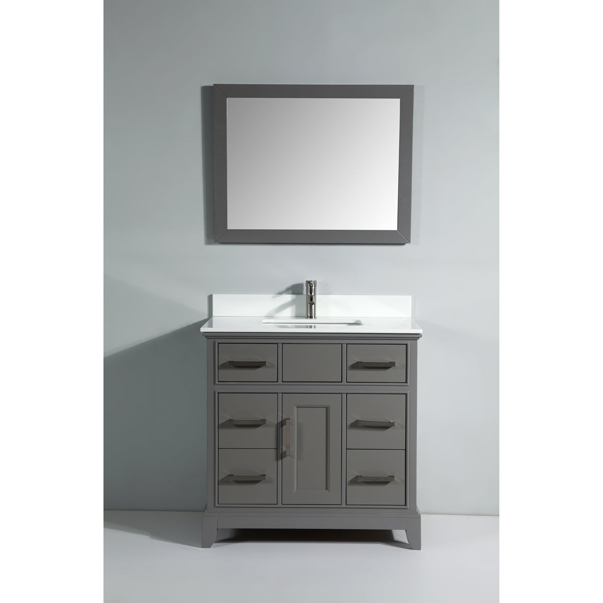 Vanity Art Single 30" Vanity Cabinet with Engineered Marble Vanity Top & Mirror - VA1036