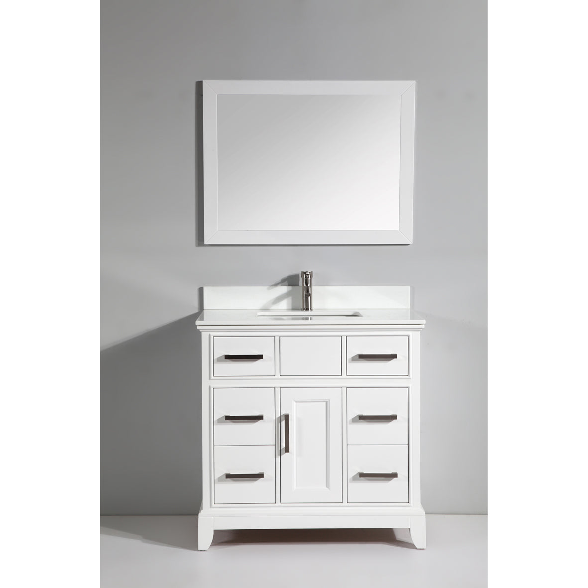 Vanity Art Single 30" Vanity Cabinet with Engineered Marble Vanity Top & Mirror - VA1036