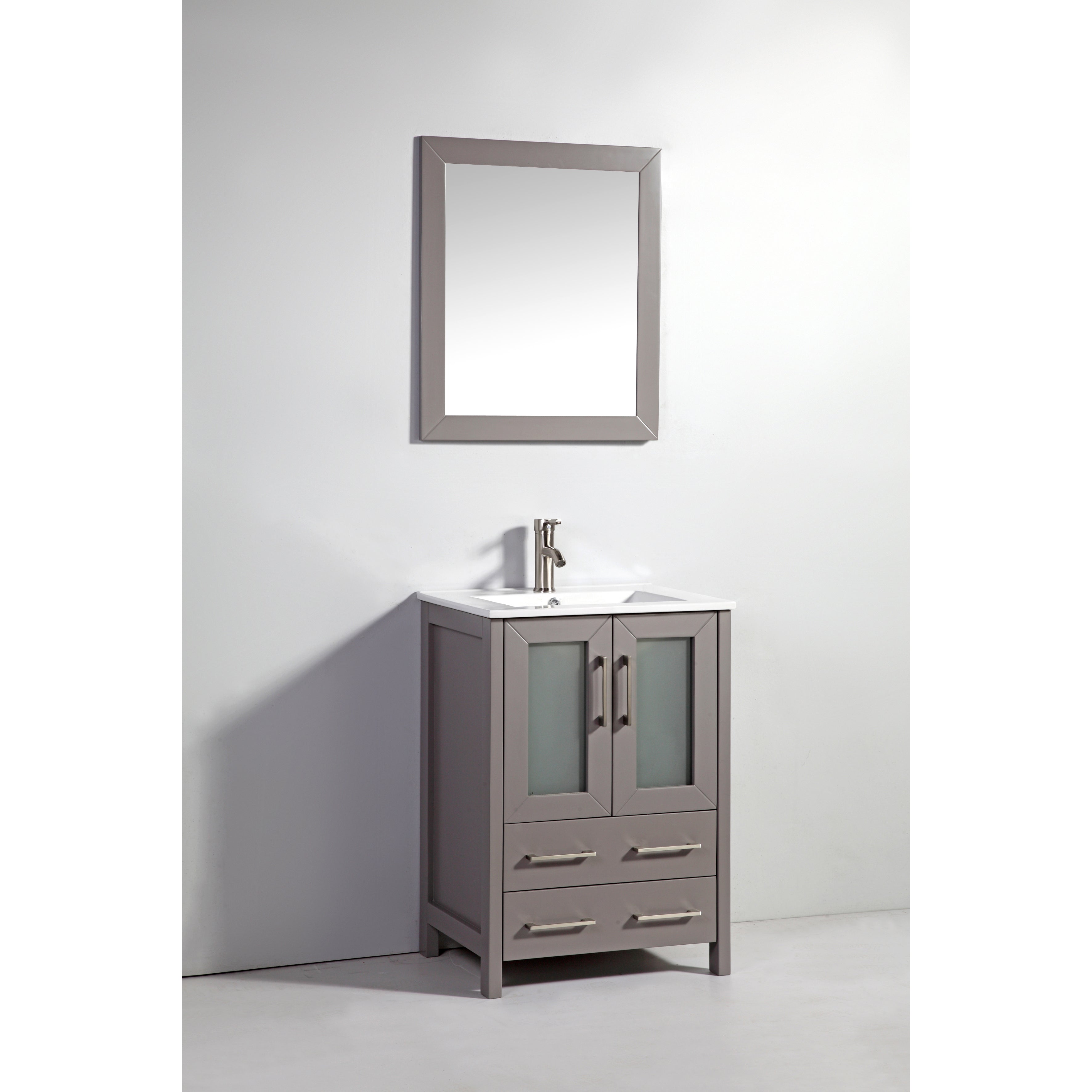 Vanity Art 24" Single Sink Vanity – White Ceramic Vanity Top with Vanity Top in White, White Basin - VA3024