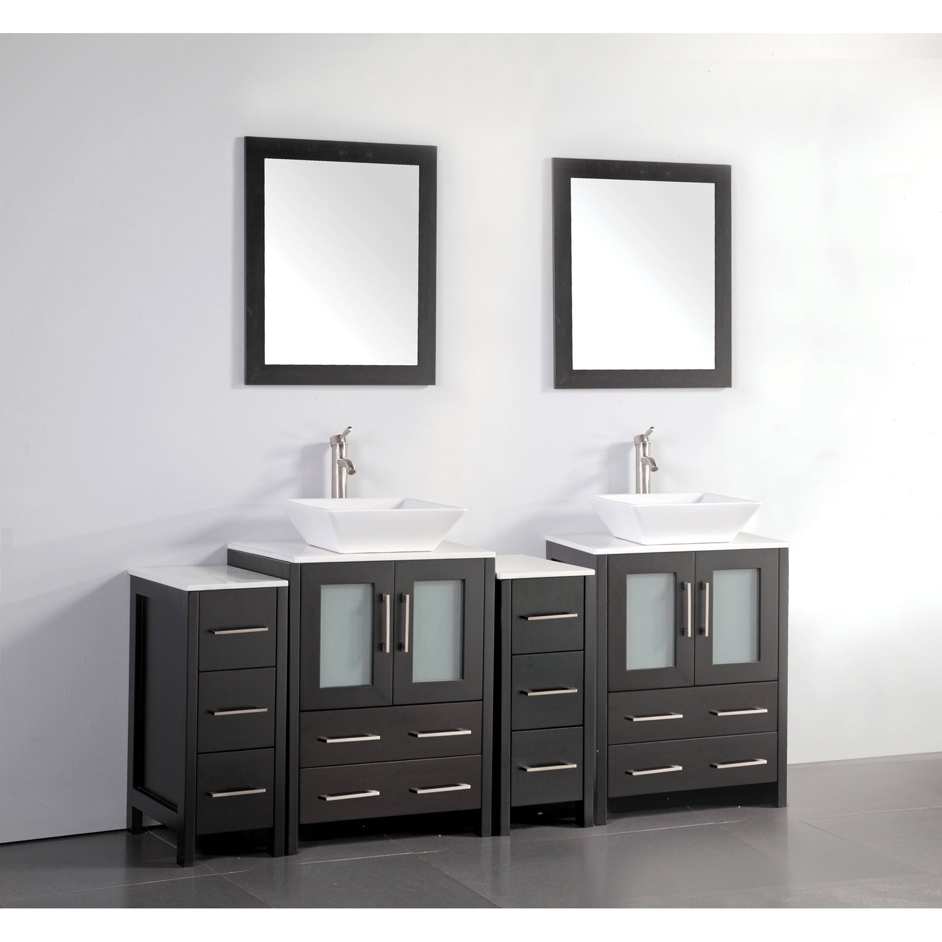 Vanity Art 72" Double Sink Vanity – White Ceramic Vanity Top with Single Basin Vanity Top in White Ceramic - VA3124-72