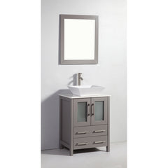 Vanity Art 24" Single Sink Vanity – White Ceramic Vanity Top with Single Basin Vanity Top in White Ceramic - VA3124