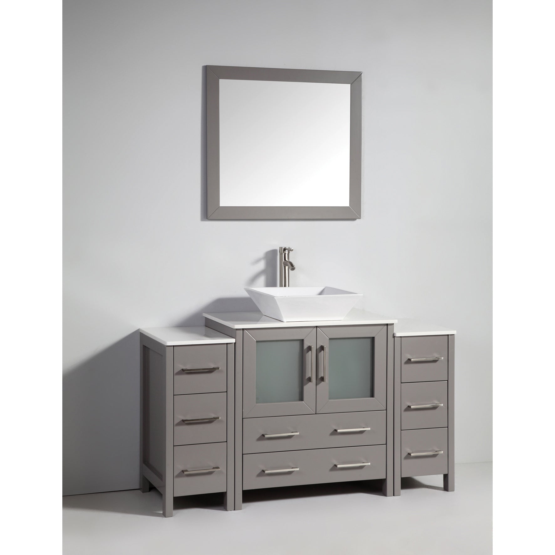 Vanity Art 54" Single Sink Vanity – White Ceramic Vanity Top with Single Basin Vanity Top in White Ceramic - VA3130-54