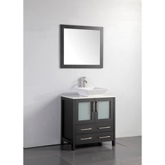 Vanity Art 30" Single Sink Vanity – White Ceramic Vanity Top with Single Basin Vanity Top in White Ceramic - VA3130E