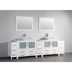 Vanity Art 108" Double Sink Vanity – White Ceramic Vanity Top with Double Basin Top in White Ceramic - VA3136-108