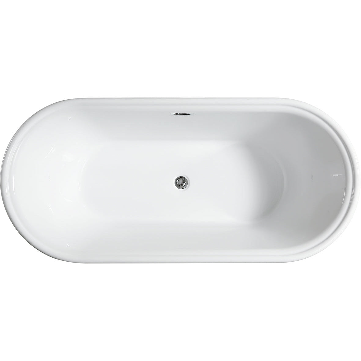 Vanity Art 59" Freestanding Bathtub – Overflow W/Chrome Finish and Adjustable Leveling Legs - VA6610