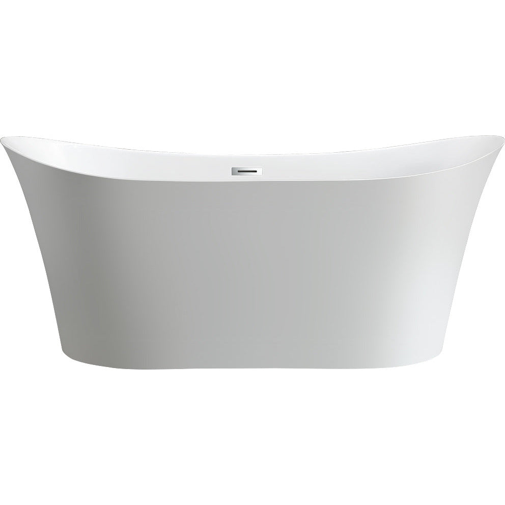 Vanity Art 67" Freestanding Bathtub – Overflow W/Chrome Finish and Adjustable Leveling Legs - VA6805