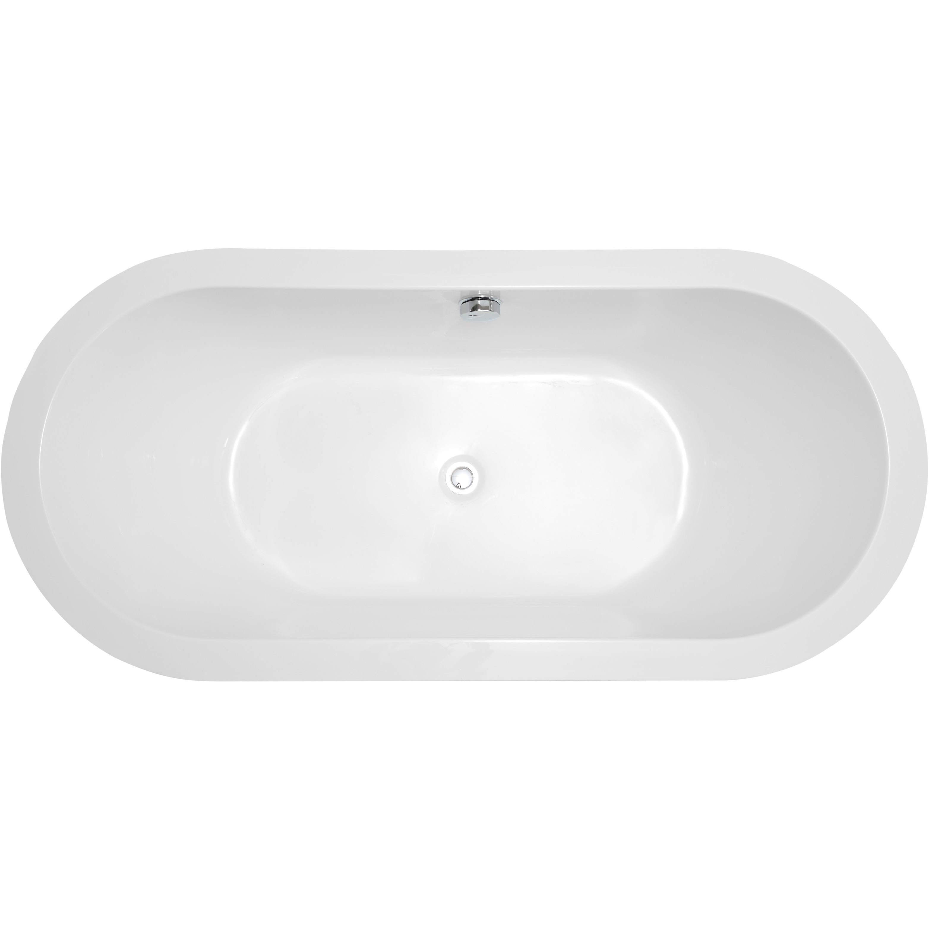 Vanity Art 68" Freestanding Bathtub – Overflow W/Chrome Finish and Adjustable Leveling Legs - VA6812-BL
