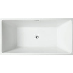 Vanity Art 59" Freestanding Bathtub – Overflow W/Chrome Finish and Adjustable Leveling Legs - VA6813B