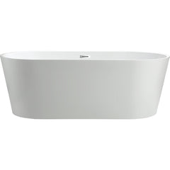 Vanity Art 59" Freestanding Bathtub – Overflow W/Chrome Finish and Adjustable Leveling Legs - VA6815