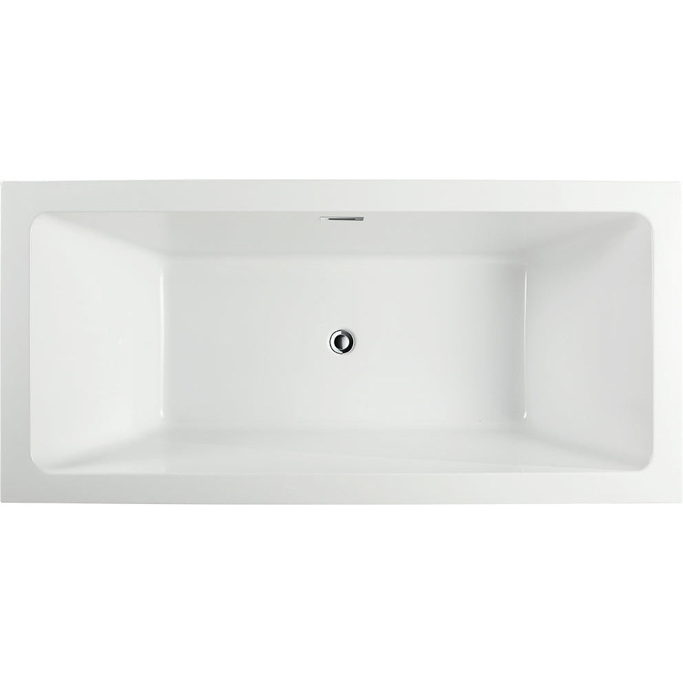 Vanity Art 67" Freestanding Bathtub – Overflow W/Chrome Finish and Adjustable Leveling Legs - VA6817-L