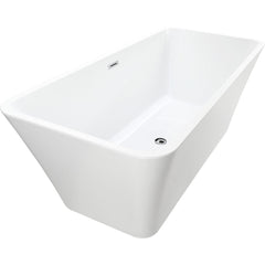 Vanity Art 67" Freestanding Bathtub – Overflow W/Chrome Finish and Adjustable Leveling Legs - VA6820