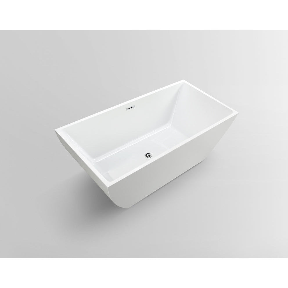 Vanity Art 59" Freestanding Bathtub – Overflow W/Chrome Finish and Adjustable Leveling Legs - VA6821
