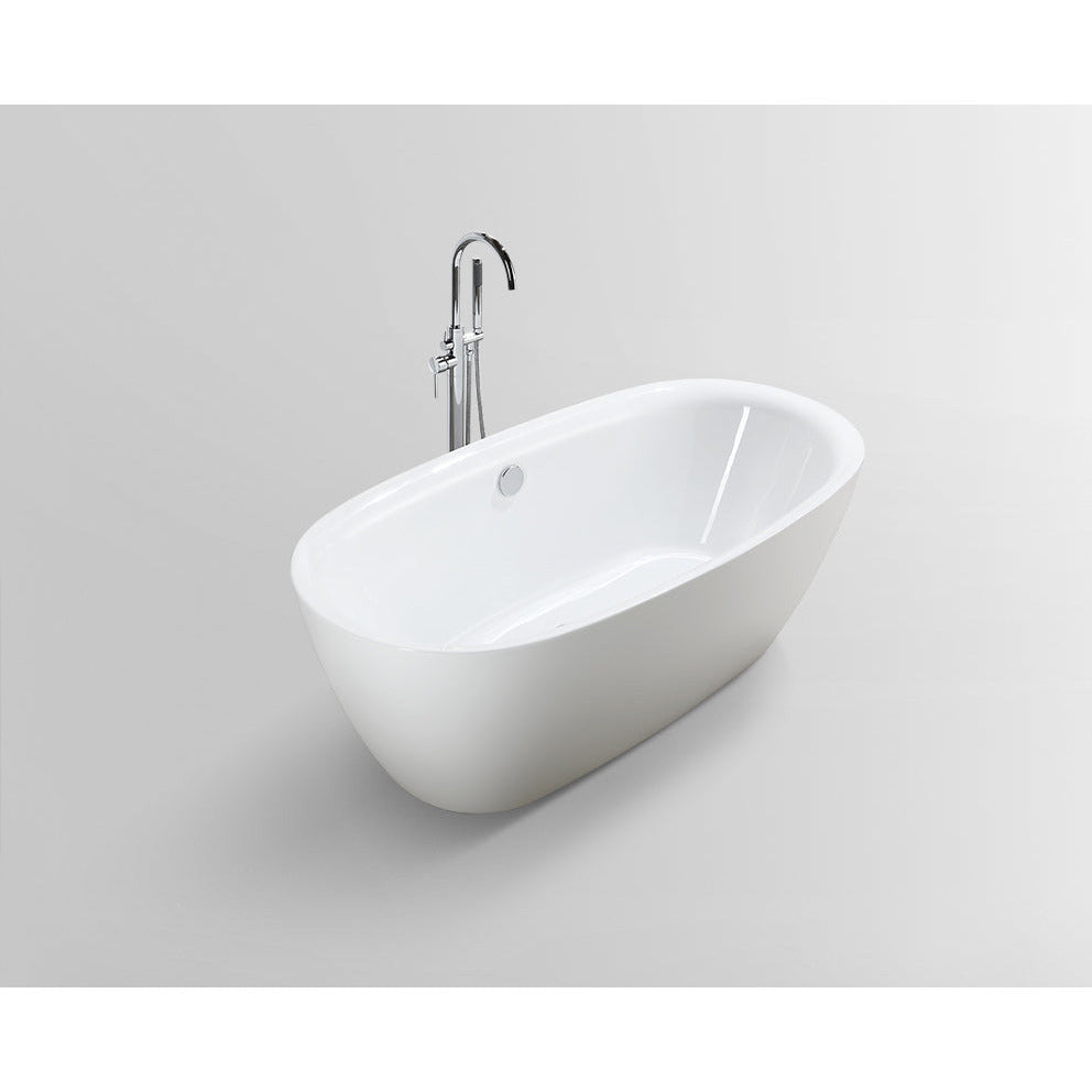 Vanity Art 67" Freestanding Bathtub – Overflow W/Chrome Finish and Adjustable Leveling Legs - VA6833
