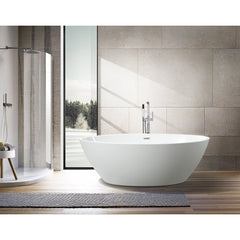 Vanity Art 69" Freestanding Bathtub – Overflow W/Chrome Finish and Adjustable Leveling Legs - VA6834