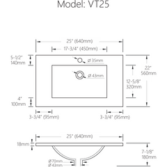 Alpha Model VT-25 – Single Bathroom Vanity Top - VT-25