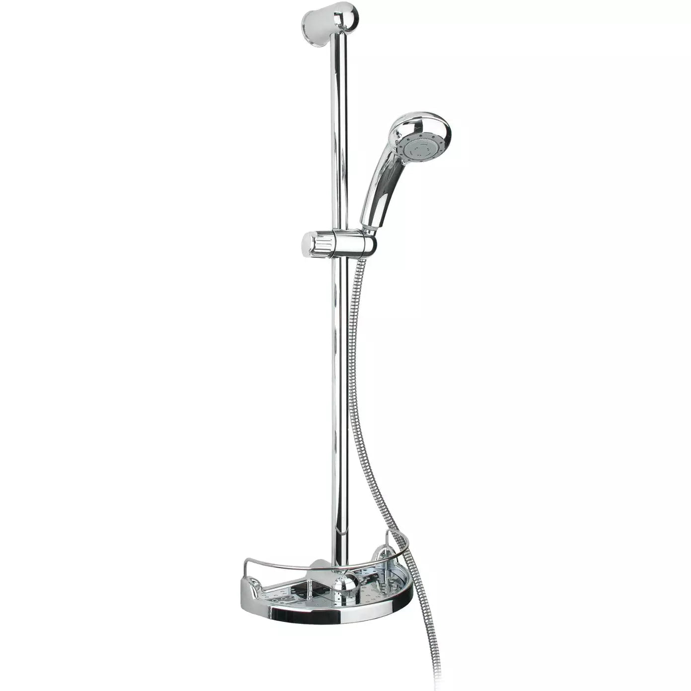 WHITEHAUS Metrohaus Shower Set Includes Slidebar, Hand Held Shower, Hose and Accessories Basket - WH50124-C