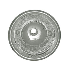 WHITEHAUS 13″ Decorative Round Floral Pattern Drop-In Bath Basin with Overflow - WH602ACF