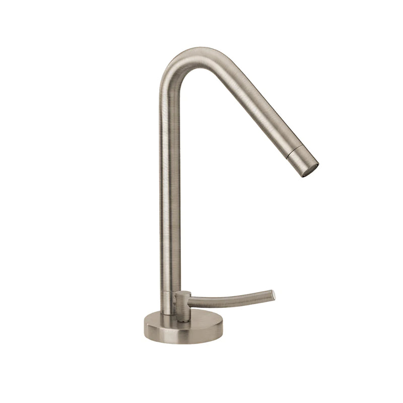 WHITEHAUS Metrohaus Single Hole Faucet with 45-Degree Swivel Spout, Lever Handle and Pop-Up Waste - WH81211-BN