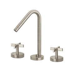 WHITEHAUS Metrohaus Lavatory Widespread Faucet with 45-Degree Swivel Spout and Pop-Up Waste with Cross Handles - WH832148