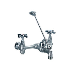 WHITEHAUS Heavy Duty Wall Mount Service Sink Faucet with Support Bracket and Cross Handles - WHFSA980-C