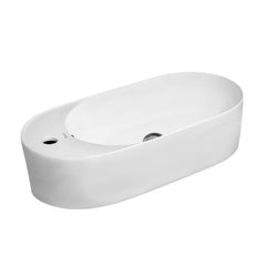 WHITEHAUS 24″ Isabella Collection Oval above Mount Basin with Integrated Oval Bowl and a Center Drain - WHKN1016A