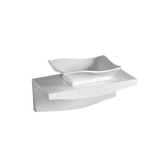 WHITEHAUS 20" Isabella Collection Rectangular above Mount Basin with Offset Center Drain and Matching Wall Mount Counter Top - WHKN1078-1116