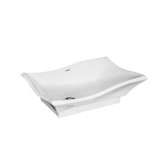 WHITEHAUS 20″ Isabella Collection Rectangular above Mount Basin with Offset Center Drain - WHKN1078