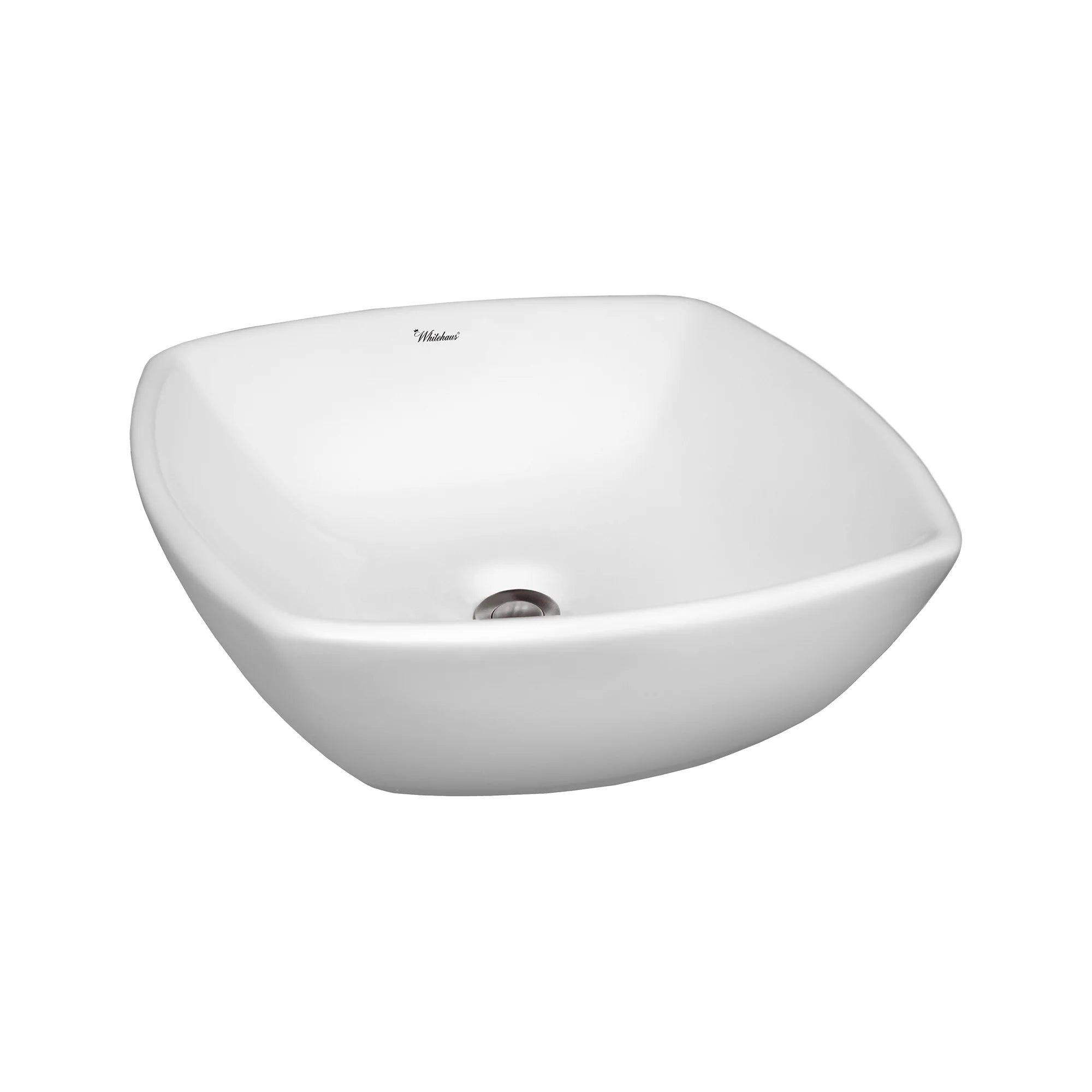WHITEHAUS 16″ Isabella Collection Square above Mount Basin with a Center Drain - WHKN4019