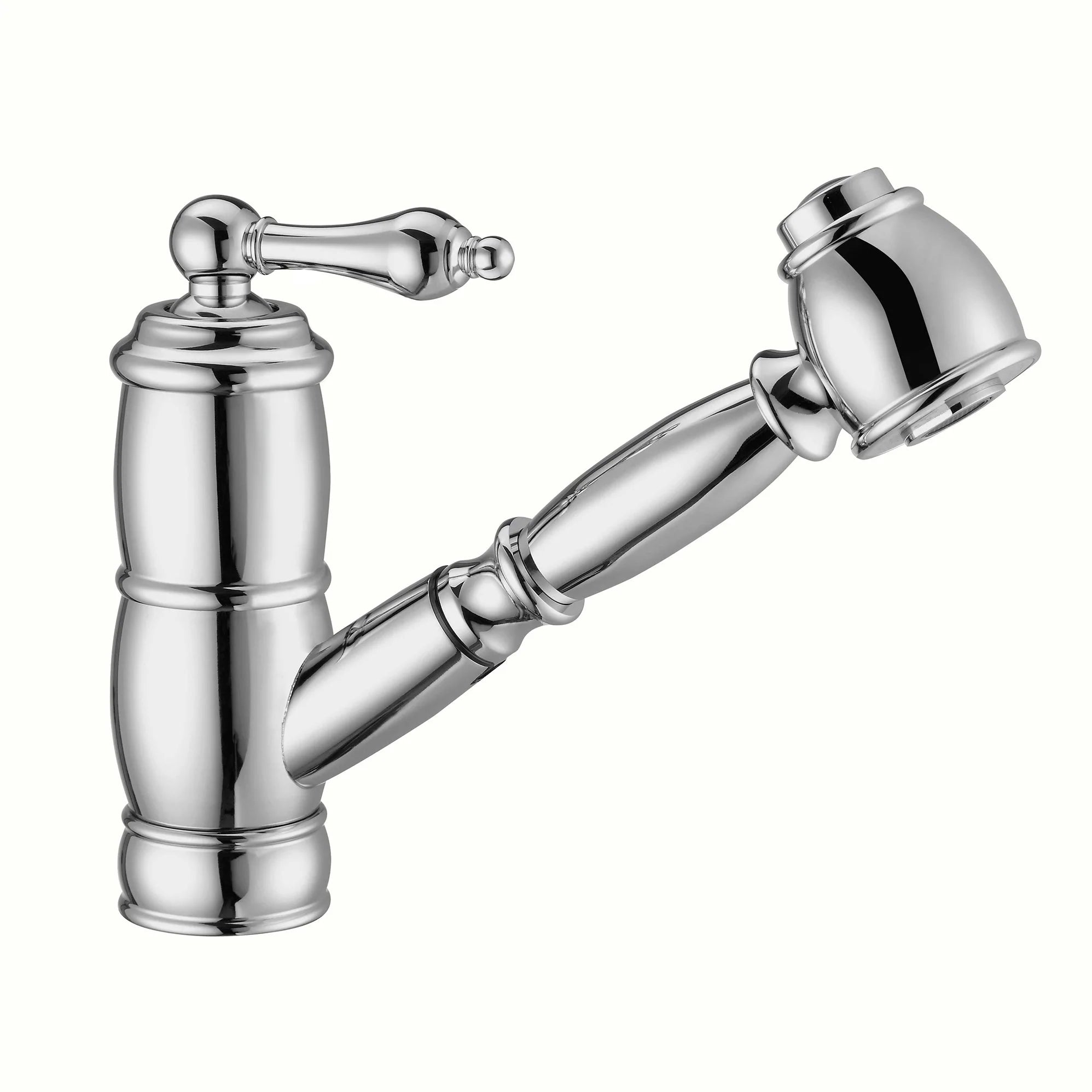 WHITEHAUS Vintage III plus Single Hole, Single Lever Faucet with a Pull-Out Spray Head - WHKPSL3-2222-NT