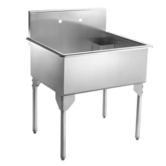 WHITEHAUS 33″ Pearlhaus Stainless Steel Single Bowl Freestanding Utility Sink - WHLS3024-NP