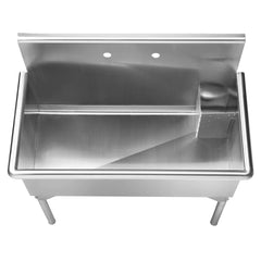 WHITEHAUS 39″ Pearlhaus Stainless Steel Large, Single Bowl Freestanding Utility Sink - WHLS3618-NP