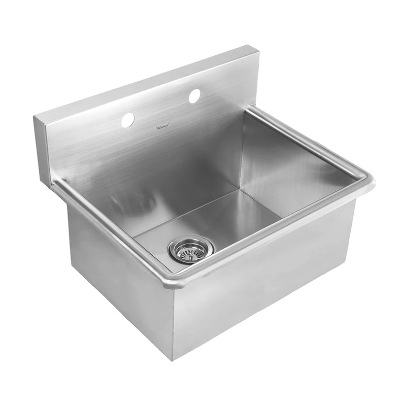 WHITEHAUS 25″ Noah’s Collection Brushed Stainless Steel Commercial Drop-In or Wall Mount Utility Sink - WHNC2520