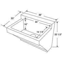 WHITEHAUS 30″ Noah’s Collection Stainless Steel Commercial Single Bowl Wall Mount Utility Sink - WHNC3022W